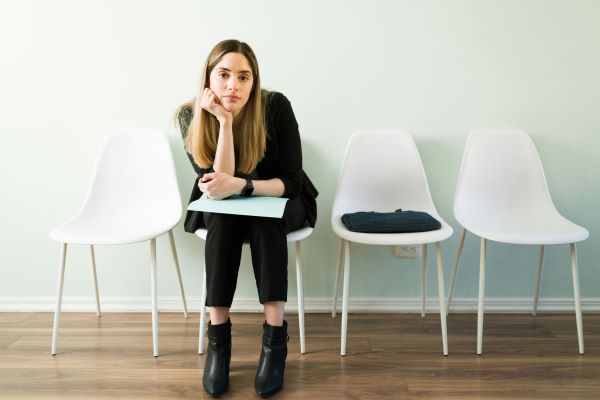 woman waiting for executive search interview